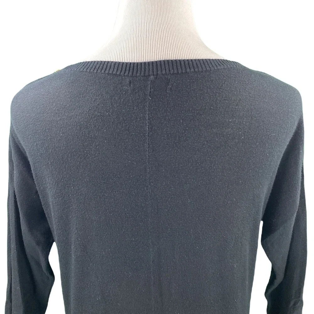 GAP Black Combed Cotton 3/4 Sleeve Boatneck Knit Sweater - Picture 7 of 13